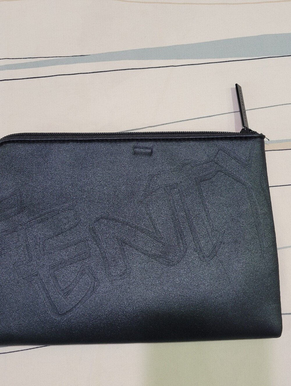 FENTY BEAUTY Makeup Cosmetic Bag Clutch Zipper Purse Black Neoprene